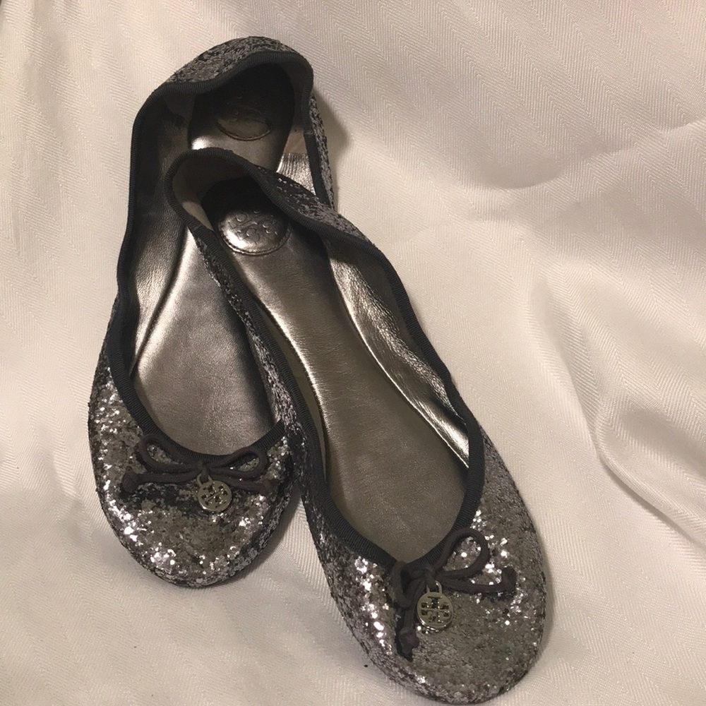 Tory Burch Glitter Flats size 10